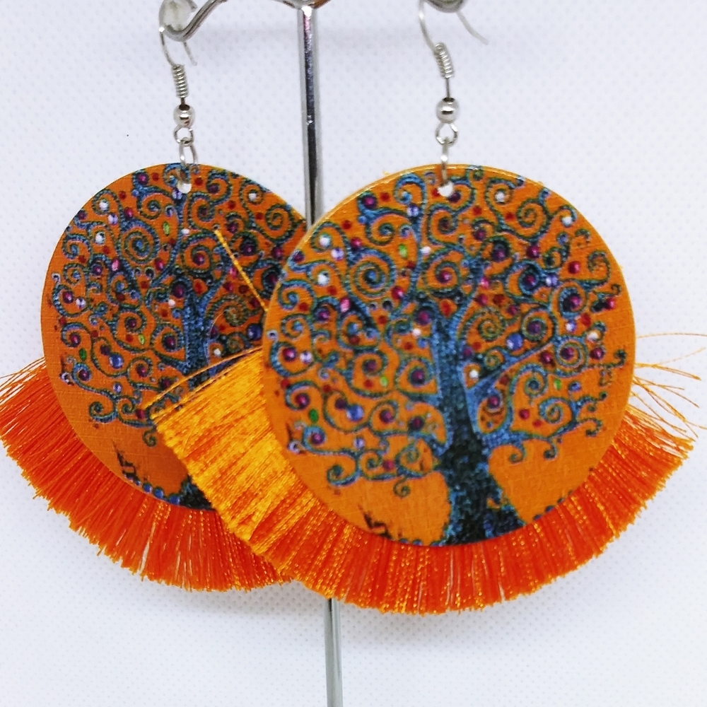 Tree Of Life Tassell Earrings